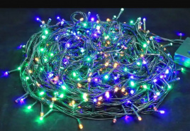 Гирлянда LED 500 Шнур мульти  черн..провод 33м