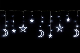 Бахрома "Звезда с луной" 2,5м 138 LED белая
