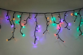 Бахрома 100 LED Мульти .пр.черн.мерц.3м Уличная