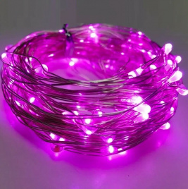 Гирлянда "Роса" LED 300 Розовая 30м ф