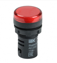 Лампа  AD22DS(LED) матрица d22мм красный 240в ИЭК