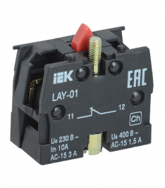 Блок контактный  для LAY5 красная ИЭК BDK11