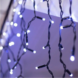 Бахрома 100 LED Белая .пр.черн.мерц.3м Уличная