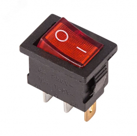Переключатель on-off красн. c подсв. mini 3С 6A 36-2150 Rexant