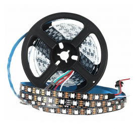 Лента 5м. 30Led RGB 5V IP65 бегущие огни белая