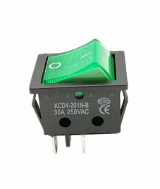 Переключатель on-off зелен. 5А (KCD4-201N-C3-G/4P on-off) RUICHI 