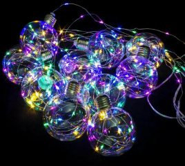 Гирлянда LED  10  мульти шарики прозр..2,5мет Ра-26 ф