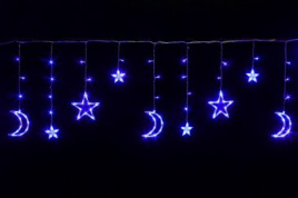Бахрома "Звезда с луной" 2,5м 138 LED синяя