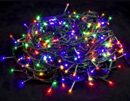 Гирлянда LED 400  25 м мульти чер. пр.семицветная ф