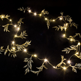 Гирлянда "Нить с веточкой золото" 2м.на бат.и USB