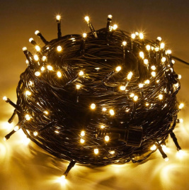 Гирлянда LED 700  45 м т/белая чер. пр. ф