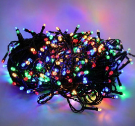 Гирлянда LED 700  45 м мульти чер. пр.семицветная ф