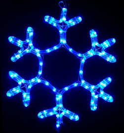 Снежинка 40х33 см., синяя, мерцающие диоды (LAB)
