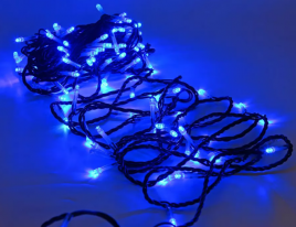 Гирлянда LED 100 Синий мерц ч/пр 10м уличный