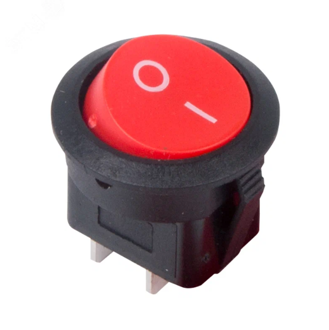 Переключатель on-off красн. 2С 6А 36-2560 Rexant круглый фото 1