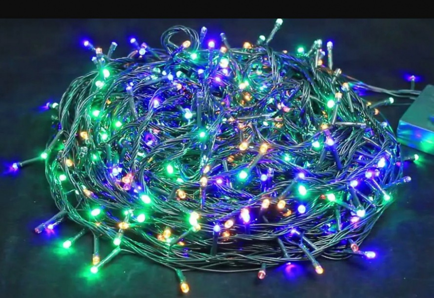 Гирлянда LED 500 Шнур мульти  черн..провод 33м фото 1