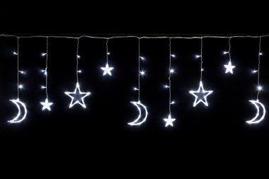 Бахрома "Звезда с луной" 2,5м 138 LED белая фото 1