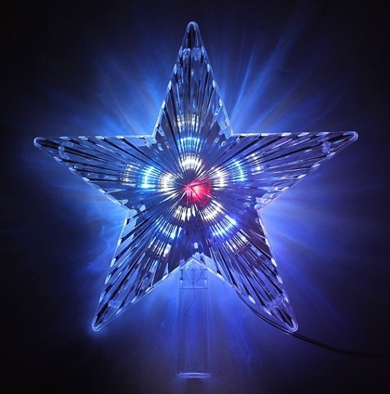 Звезда на елку Большая LED Сине-белая перелив. фото 1