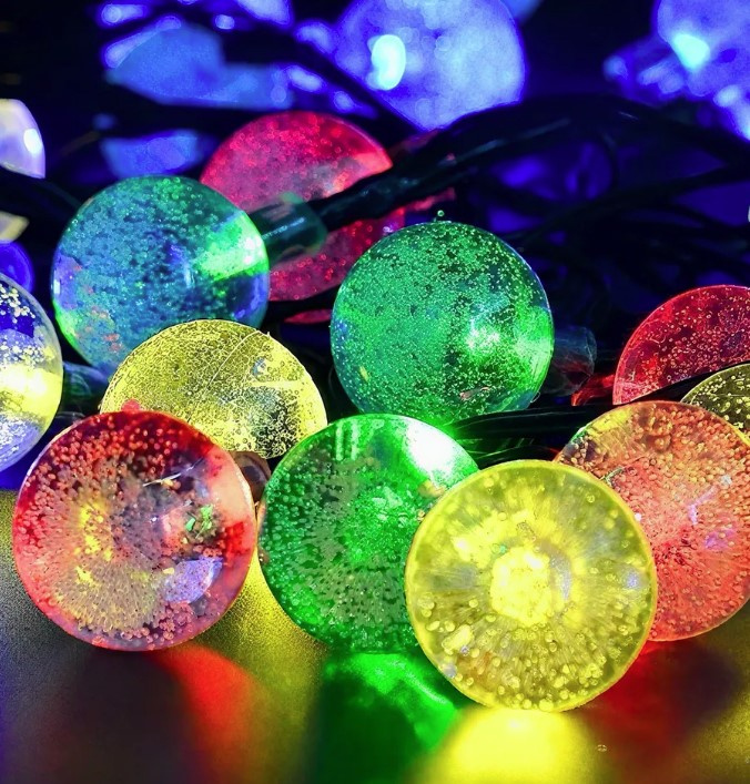 Гирлянда LED  16 4м шарик прозр.мульти.ф фото 1