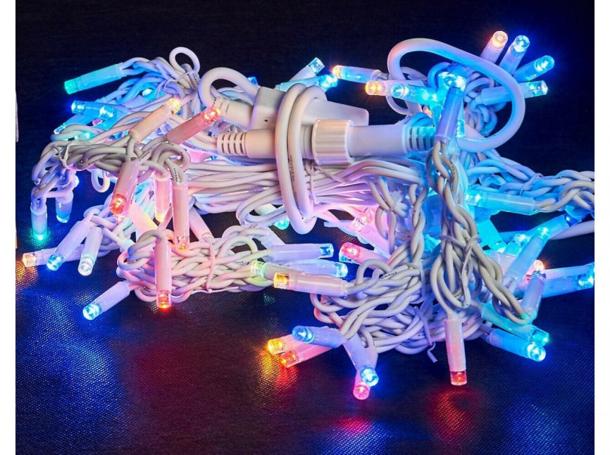 Гирлянда LED 400 Мульти ,мерц 40м бел.пров ПВХ лаб фото 1