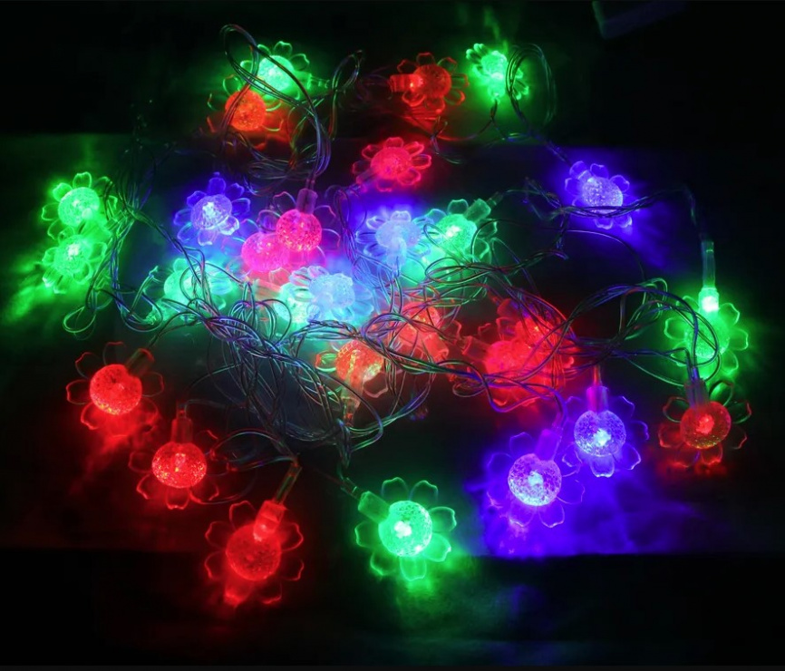 Гирлянда LED  20 Ромашка Мульти 3,5м. К130-245 IPF фото 1