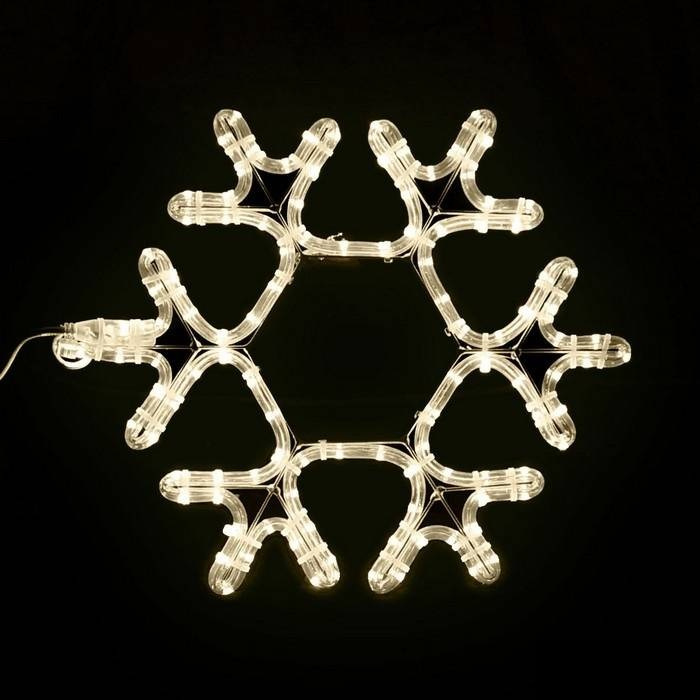 Снежинка 40х33 см., т/белая, мерцающие диоды (LAB) фото 1