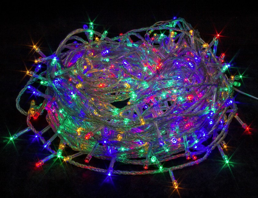 Гирлянда LED 280  Шнур мульти.прозр.пров.18,5м фото 1