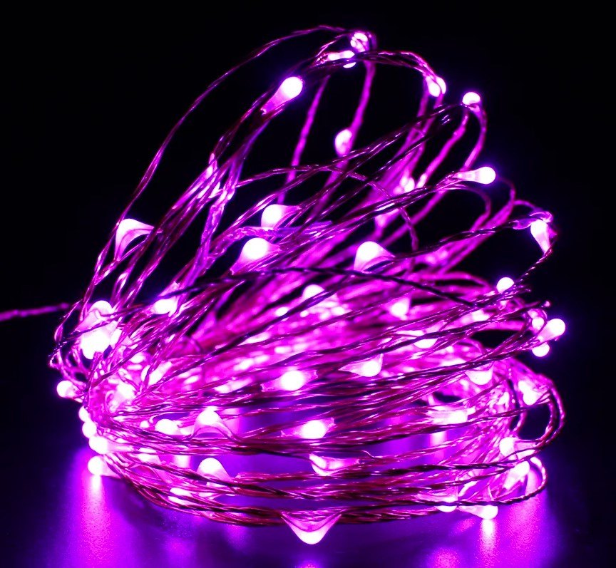 Гирлянда "Роса" LED-DD-100-10М-12V фиолетовая фото 1