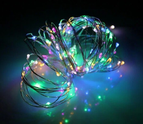 Гирлянда "Роса"-Хвост LED 200 Мульти  10*2м зел.пр лаб фото 1