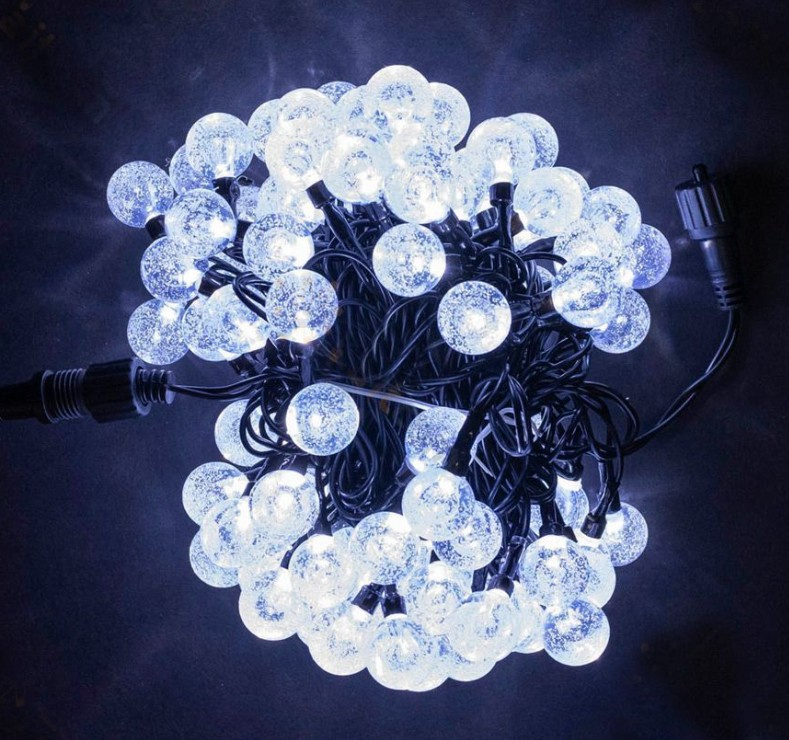 Гирлянда LED 100 10м шар прозр.белый.уличн.ф фото 1