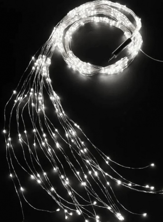 Гирлянда Роса LED 300 белый 2м "конский хвост" ф фото 1
