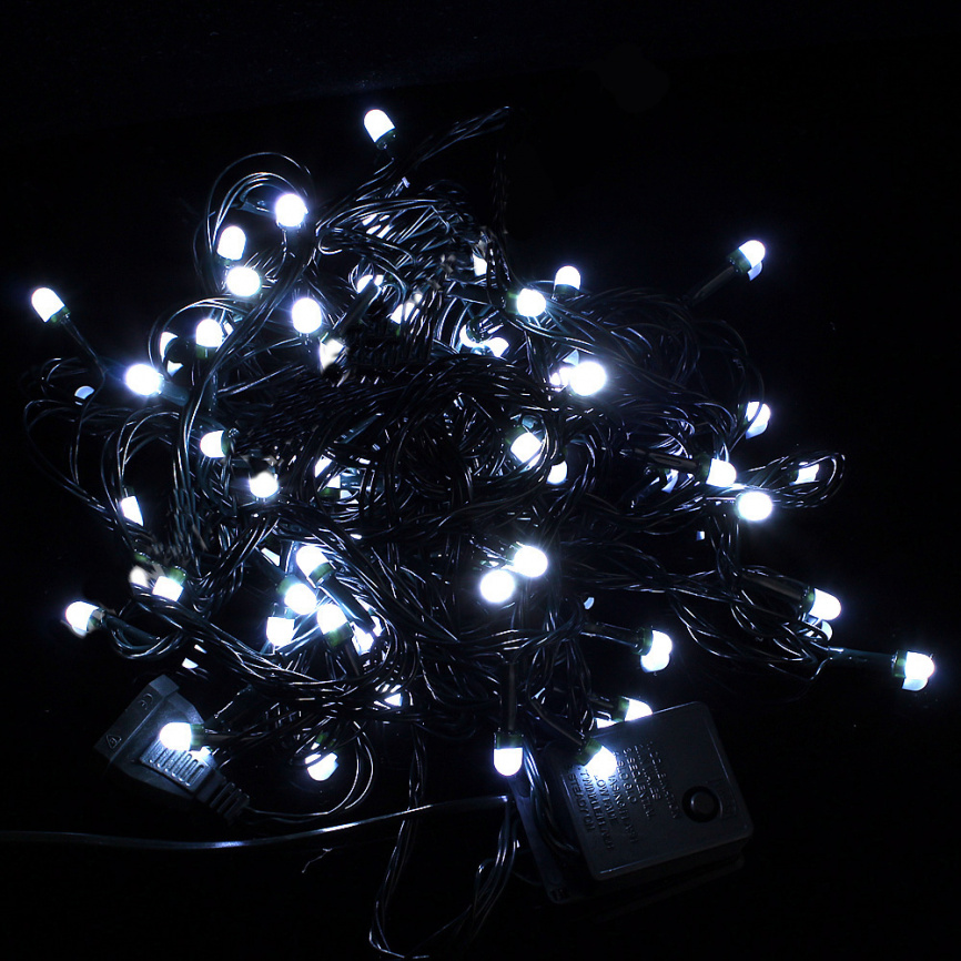 Гирлянда LED  70 Круп.диод Белая зел.пров. 8м п/у К130-474 фото 4