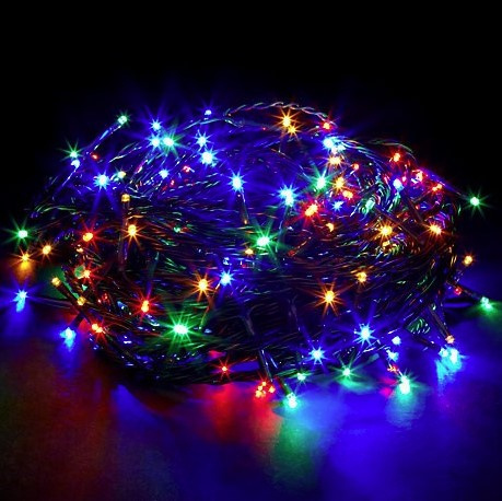 Гирлянда LED 300  21 м мульти чер. пр.семицветная ф фото 1
