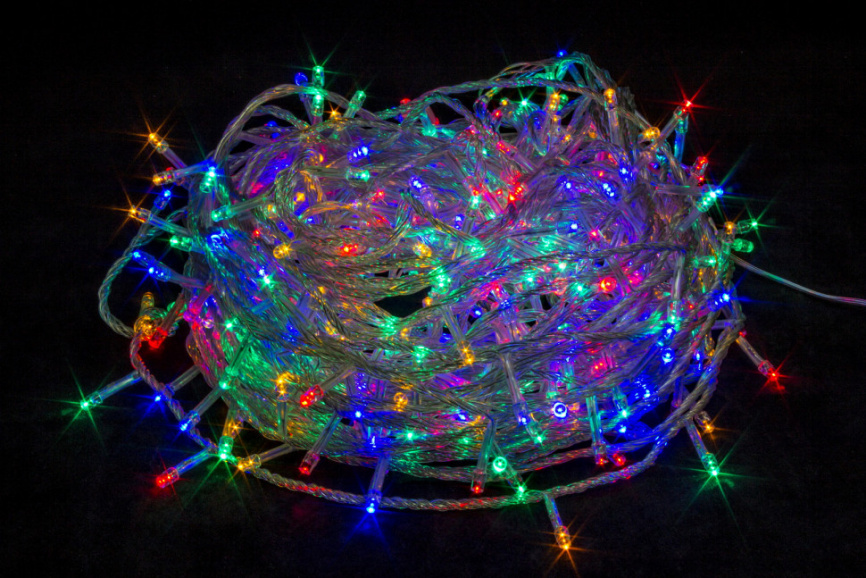 Гирлянда LED 300  Шнур мульти   прозр.пров. 20,5м фото 1