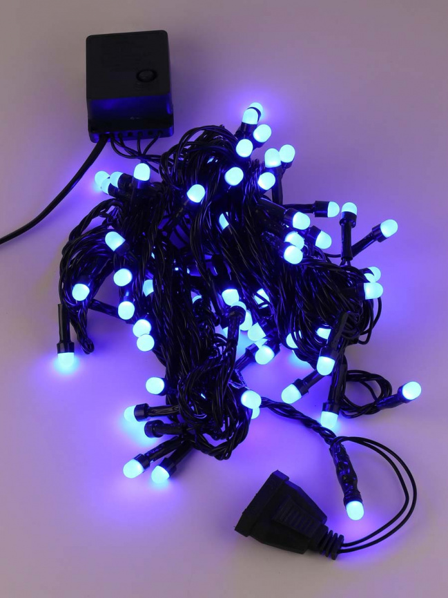 Гирлянда LED  70 Круп.диод Синяя зел.пров. 8м п/у К130-475 фото 1