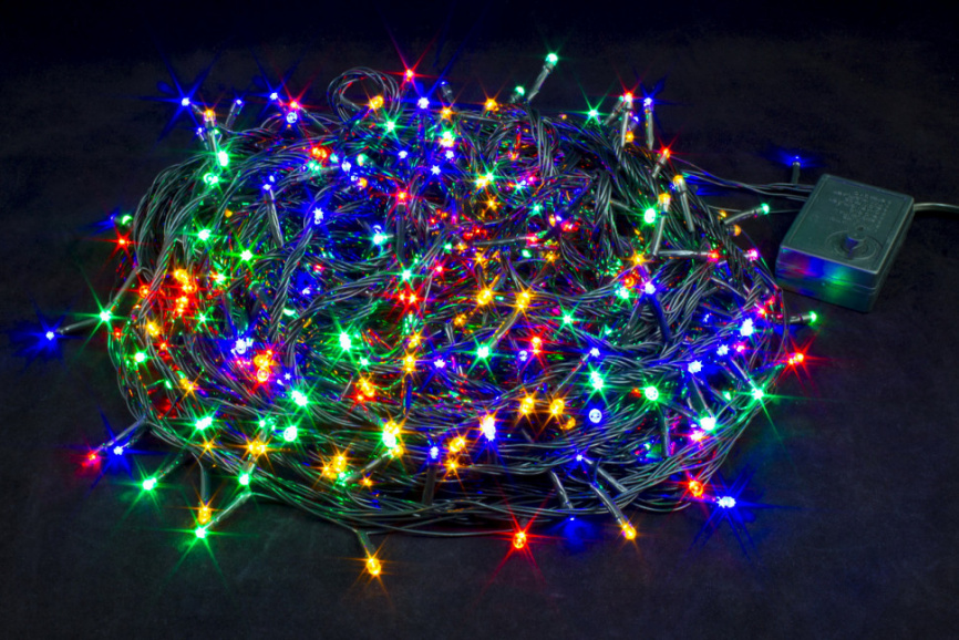 Гирлянда LED 600 Шнур мульти черн..провод 42м фото 1