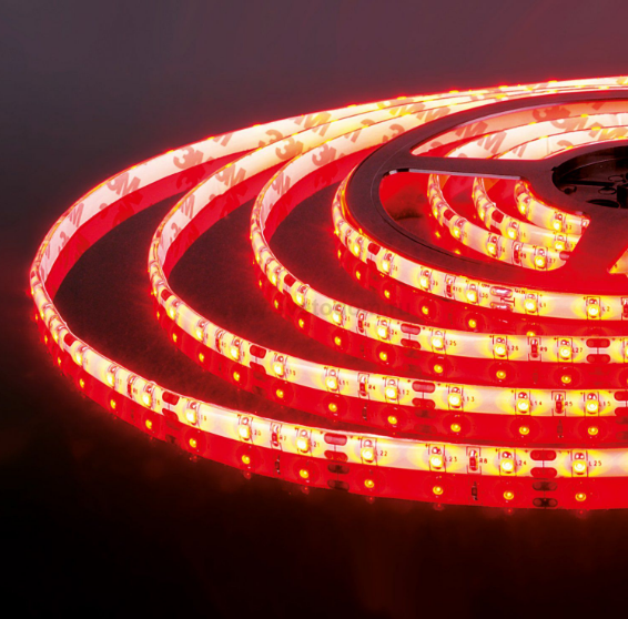 Лента  4.8W 60Led 12V IP65 -W-5m красный ЕСО фото 1