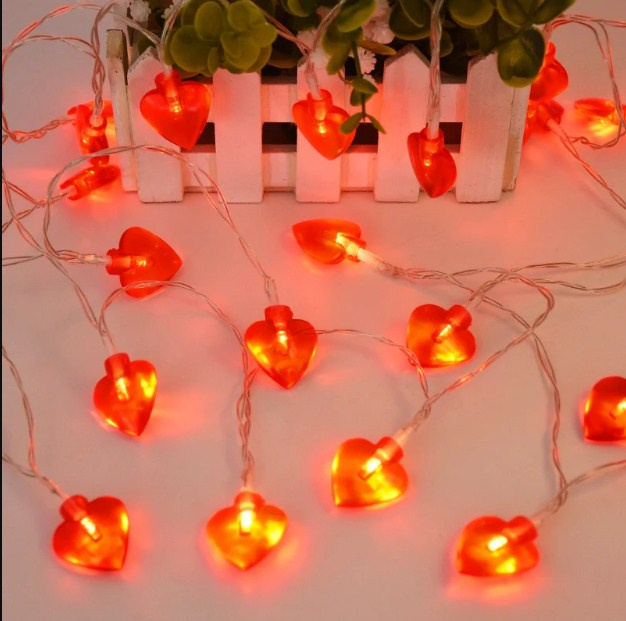 Гирлянда LED  50  Сердечко 3,5м 1диод 2цв фото 3