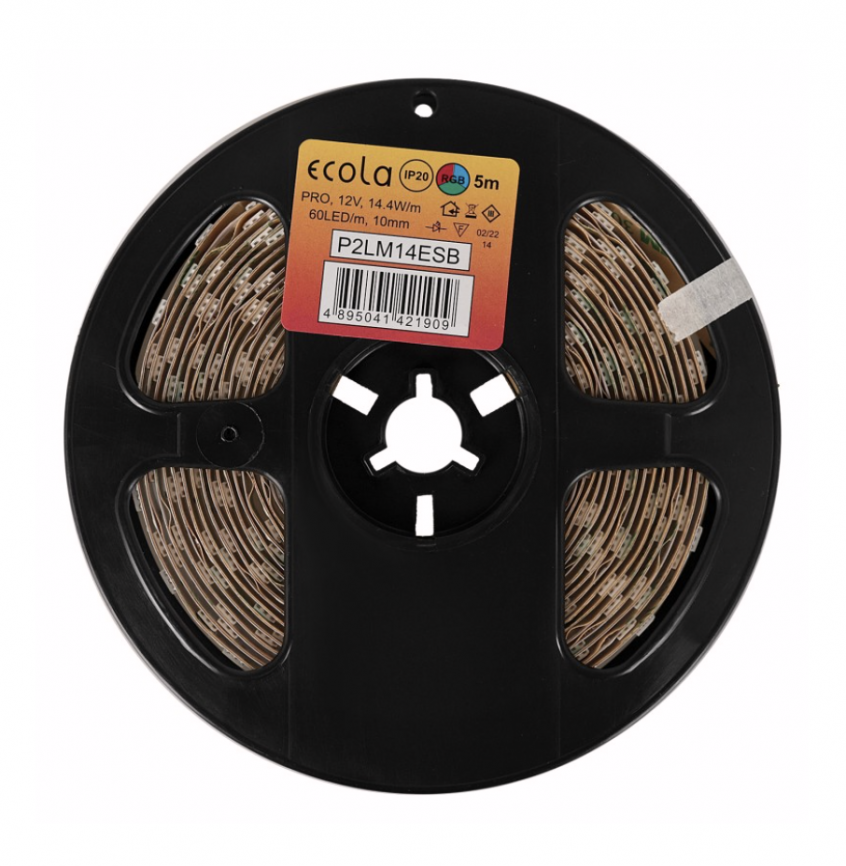 Лента 14,4W 60Led 12V IP65 RGB ECOLA фото 1