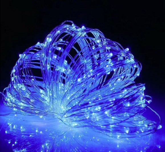 Гирлянда "Роса" LED 200 Синяя 20м K130-300 IPF фото 1