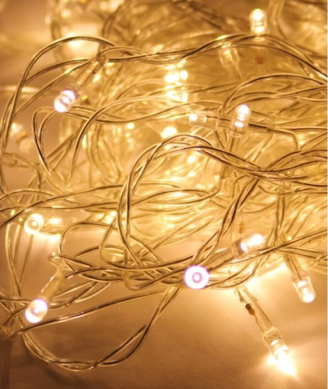 Гирлянда LED 100  Шнур тепло- белый 8 реж 7м фото 1