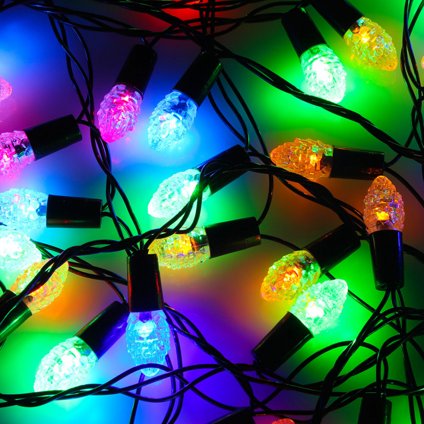 Гирлянда LED 100 мульти  Шишка 10м уличный лаб фото 1