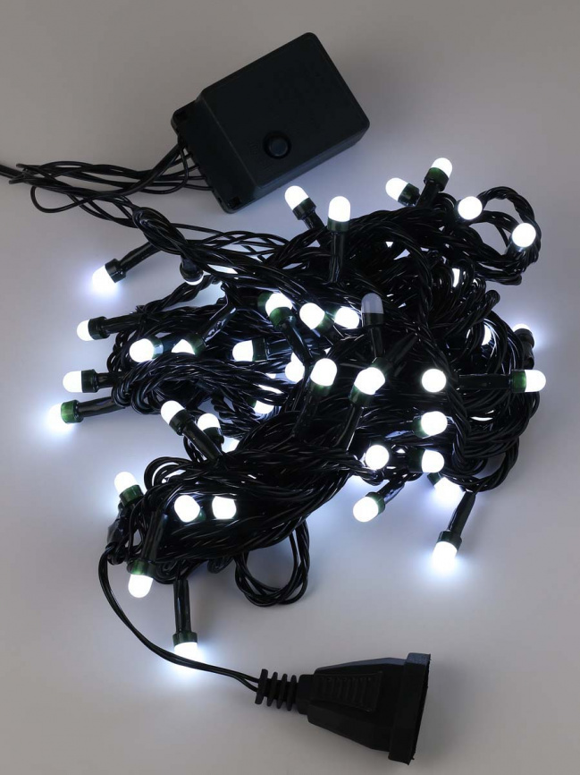 Гирлянда LED  70 Круп.диод Белая зел.пров. 8м п/у К130-474 фото 1