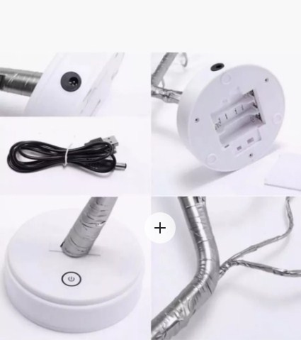 Дерево 50см т/белое  USB+батарейка фото 2