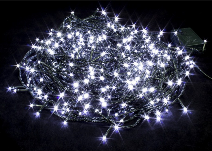 Гирлянда LED 500 Шнур белый черн..провод 35м фото 1