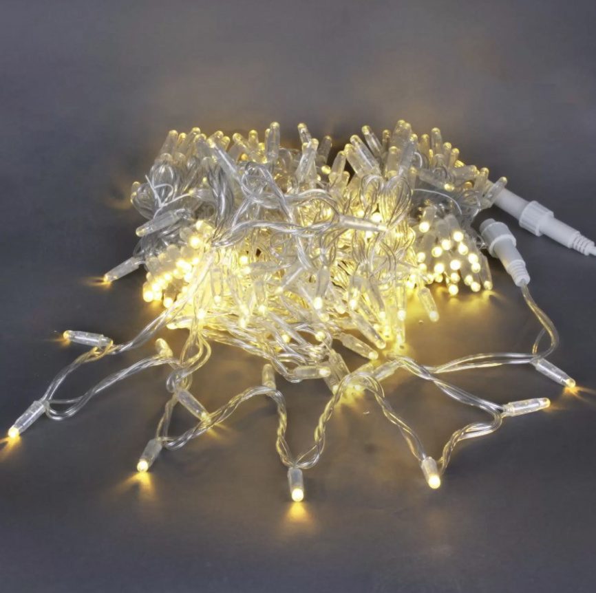 Гирлянда LED 300 т/белый прозр.30м п/улица ф фото 1