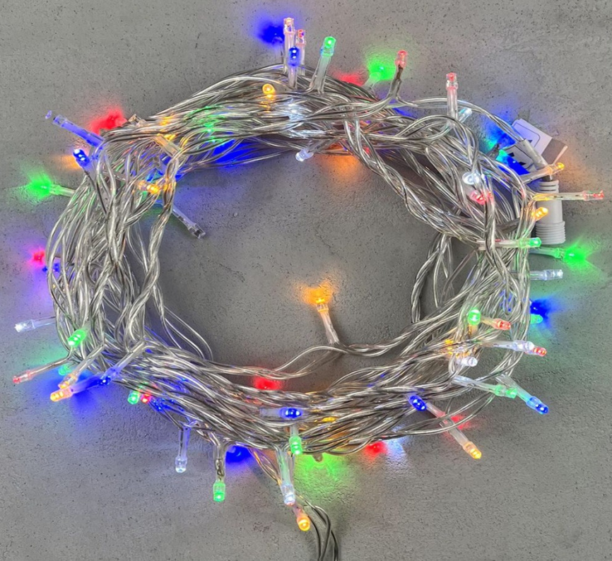 Гирлянда LED 100  Мульти мерц. 10м пр/провод уличный фото 1
