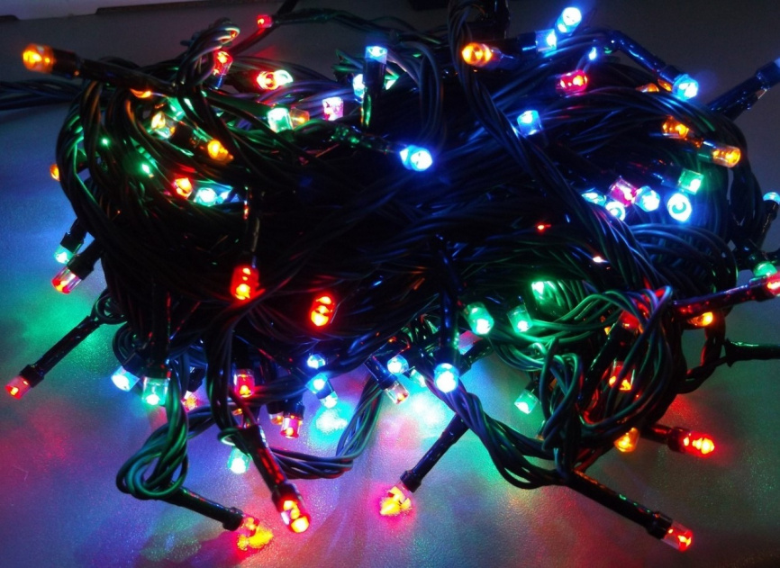 Гирлянда LED 280  Шнур мульти черный провод 18,5м фото 1