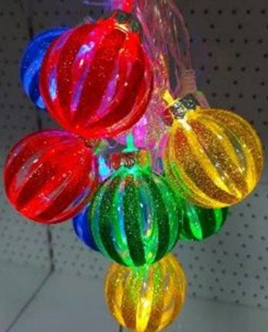 Гирлянда LED  10 разноцв. шарик.резные дольки 5мет BR-20255 ф фото 1