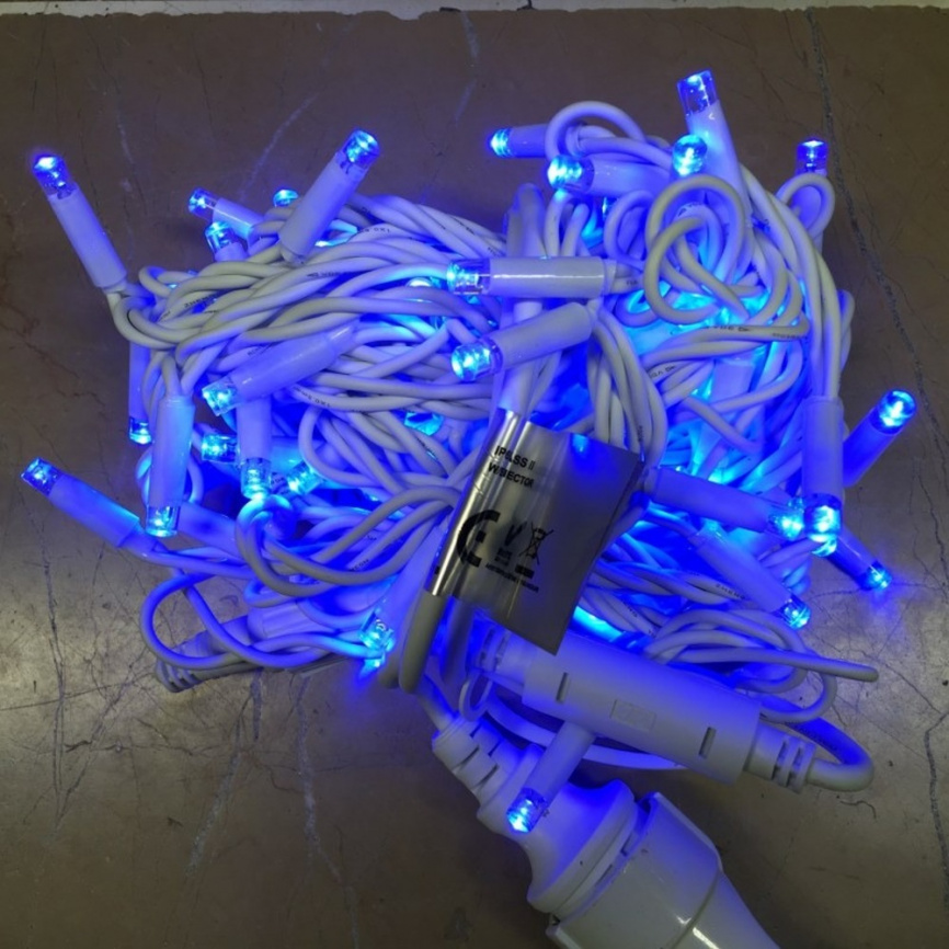 Гирлянда LED 400 Синий ,мерц 40м бел.пров ПВХ лаб фото 1